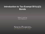 Introduction to Tax-Exempt 501(c)(3) Bonds