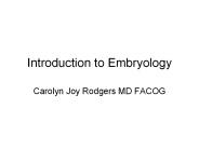 Introduction to Embryology