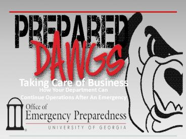 Taking Care of Business