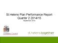 St.Helens Plan Performance Report Quarter 2 2014/15 September 2014 PowerPoint PPT Presentation