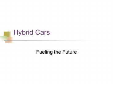 Hybrid Cars