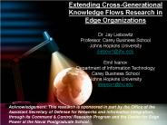 Extending Cross-Generational Knowledge Flows Research in Edge Organizations