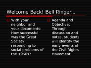 Welcome Back! Bell Ringer