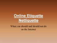 Online Etiquette Nettiquette