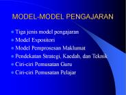 MODEL-MODEL PENGAJARAN