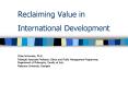 Reclaiming Value in International Development PowerPoint PPT Presentation