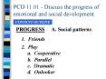 PCD 11.01 - Discuss the progress of emotional and social development. PowerPoint PPT Presentation