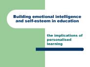 Building emotional intelligence and self-esteem in education