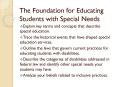 The Foundation for Educating Students with Special Needs PowerPoint PPT Presentation
