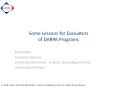 Some Lessons for Evaluators of DARPA Programs PowerPoint PPT Presentation