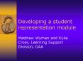Developing a student representation module PowerPoint PPT Presentation