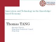 Innovation and Technology in the Knowledge-based Economy