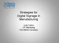 Strategies for Digital Signage in Manufacturing  Jude Carter V.P. Marketing The Marlin Company PowerPoint PPT Presentation