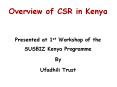 Overview of CSR in Kenya PowerPoint PPT Presentation