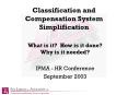 Classification and Compensation System Simplification PowerPoint PPT Presentation