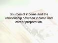 Sources of income and the relationship between income and career preparation. PowerPoint PPT Presentation