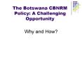 The Botswana CBNRM Policy: A Challenging Opportunity PowerPoint PPT Presentation