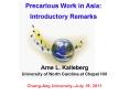 Precarious Work in Asia: Introductory Remarks PowerPoint PPT Presentation