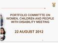 PORTFOLIO COMMITTTE ON WOMEN, CHILDREN AND PEOPLE WITH DISABILITY MEETING PowerPoint PPT Presentation