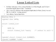Linear Linked Lists