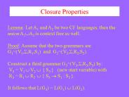 Closure Properties