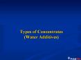 Types of Concentrates (Water Additives) PowerPoint PPT Presentation