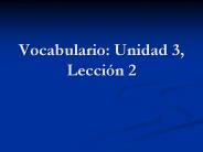 Vocabulario: Unidad 3, Lecci