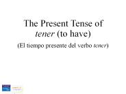 Present tense of tener