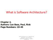 What is Software Architecture?