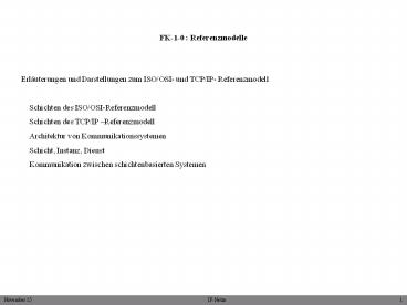 FK-1-0 : Referenzmodelle