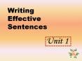 Writing Effective Sentences PowerPoint PPT Presentation