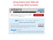 Using Zotero [zoh-TAIR-oh]