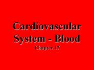 Cardiovascular System - Blood Chapter 17