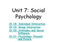Unit 7: Social Psychology PowerPoint PPT Presentation