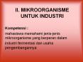 II. MIKROORGANISME UNTUK INDUSTRI PowerPoint PPT Presentation