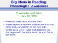 Big Ideas in Reading: Phonological Awareness PowerPoint PPT Presentation