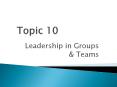 Leadership in Groups PowerPoint PPT Presentation