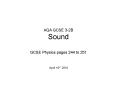 AQA GCSE 3-2B Sound PowerPoint PPT Presentation