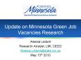 Update on Minnesota Green Job Vacancies Research PowerPoint PPT Presentation