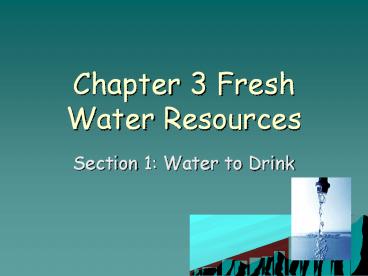 Chapter 3 Fresh Water Resources
