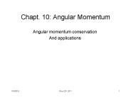 Chapt. 10: Angular Momentum