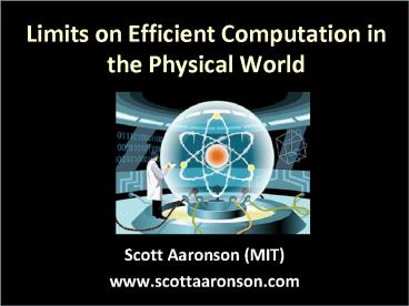 Limits on Efficient Computation in the Physical World