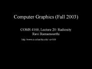 Computer Graphics (Fall 2003)