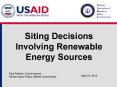 Siting Decisions Involving Renewable Energy Sources PowerPoint PPT Presentation