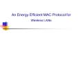 An Energy Efficient MAC Protocol for Wireless LANs PowerPoint PPT Presentation