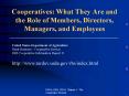 Cooperatives: What They Are and the Role of Members, Directors, Managers, and Employees PowerPoint PPT Presentation