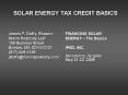 SOLAR ENERGY TAX CREDIT BASICS PowerPoint PPT Presentation