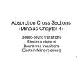 Absorption Cross Sections (Mihalas Chapter 4) PowerPoint PPT Presentation