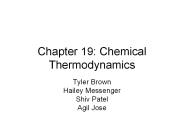 Chapter 19: Chemical Thermodynamics