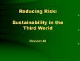 Reducing Risk:  Sustainability in the Third World PowerPoint PPT Presentation
